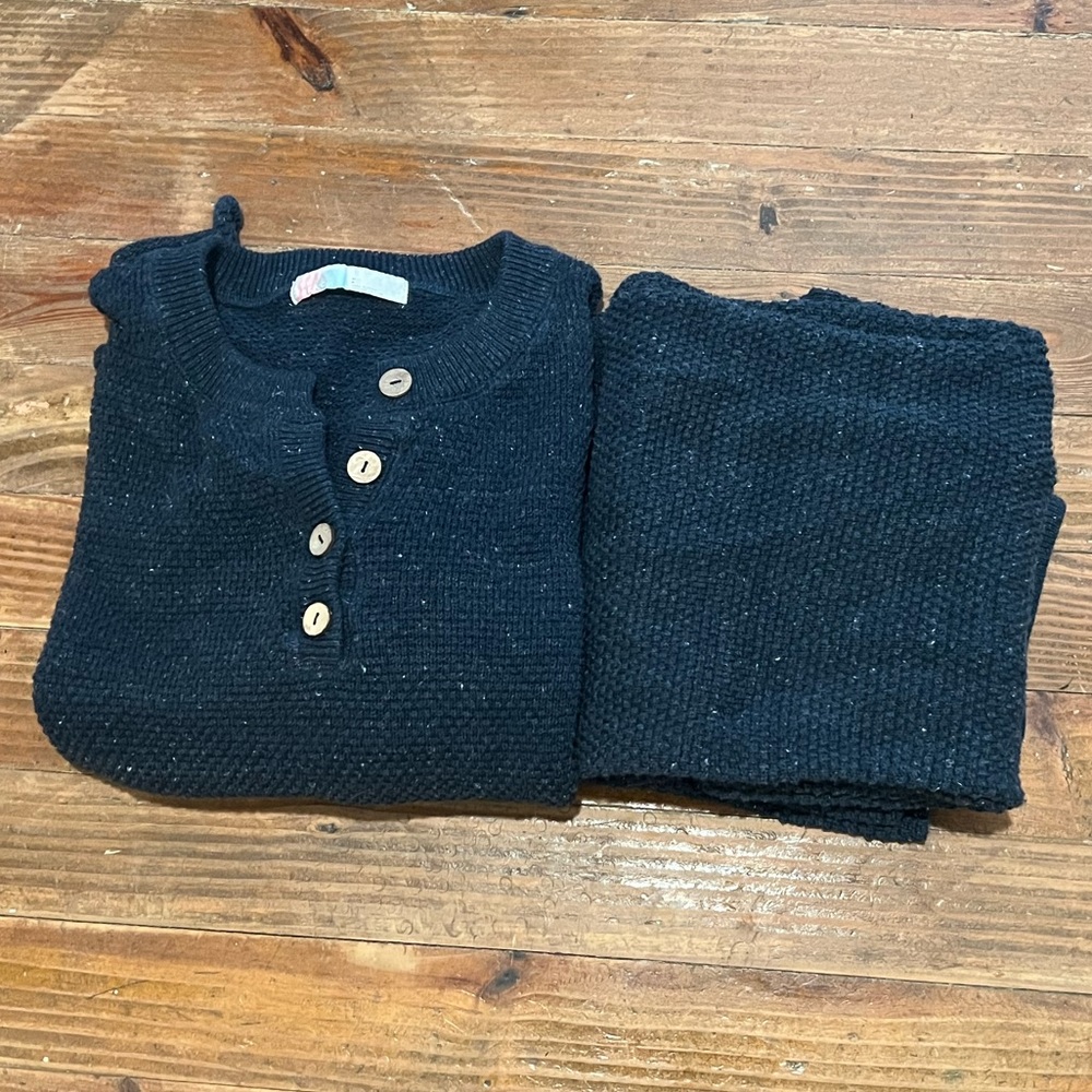 Free People Hailee Sweater Set navy heather